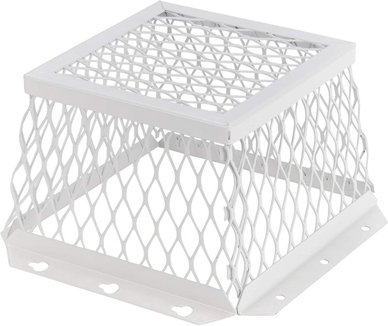 HY-GUARD Stainless Steel Universal VentGuard - 7" L x 7" W x 5" H, White Powder Coat Finish - Image 1