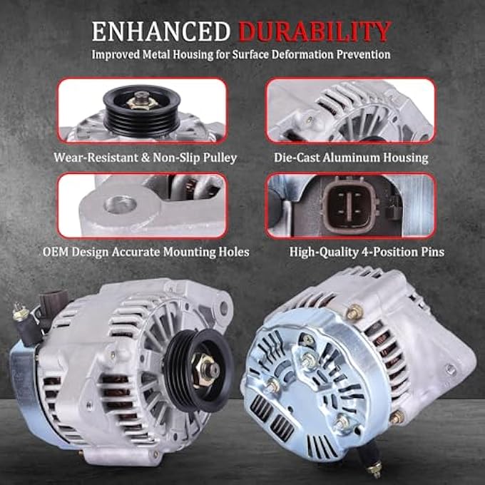 Loddery Alternator Replacement forToyota Yaris L4 1.5L 2006-2009 104210-840 11203 27060-21151 11203 - Image 2