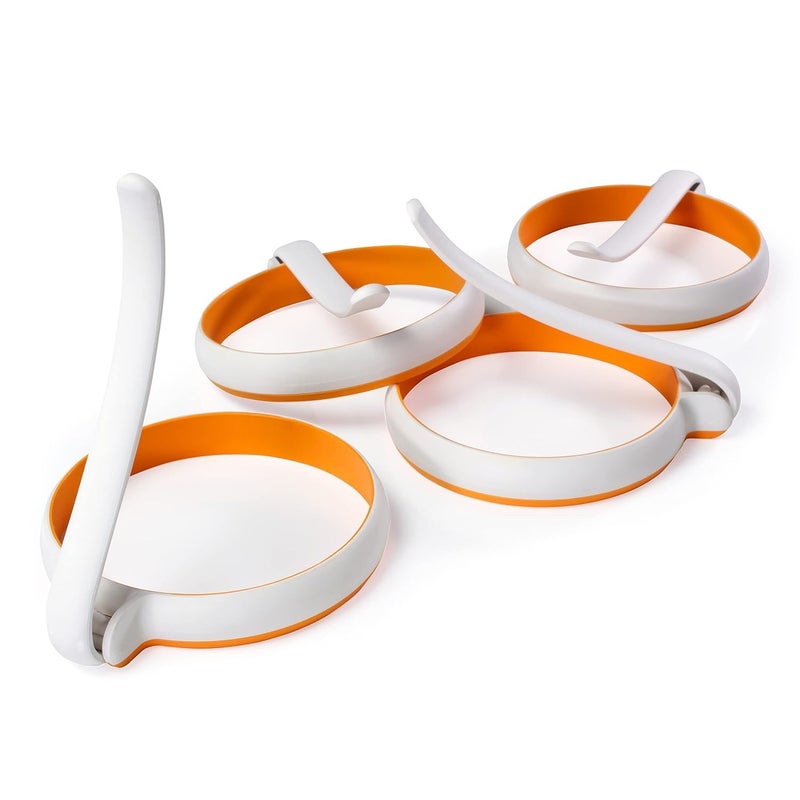 SEVIA Sevia Silicone Non Stick Egg Rings Set, Food Grade Egg Cooking Rings, Fried Egg Ring Mold Perfect Fried Egg Mold & Pancake Rings for Breakfast Sandwich Burger (1Set) - Image 2