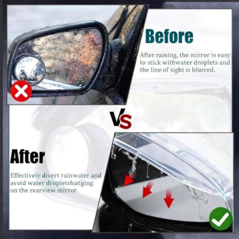 Car Mirror Rain Visor, Side Mirror Rain Guard, 2 Pack Flexible ABS Universal Rain Eyebrow for Car Truck SUV Rear View Mirror Waterproof Sun Protection - Image 5