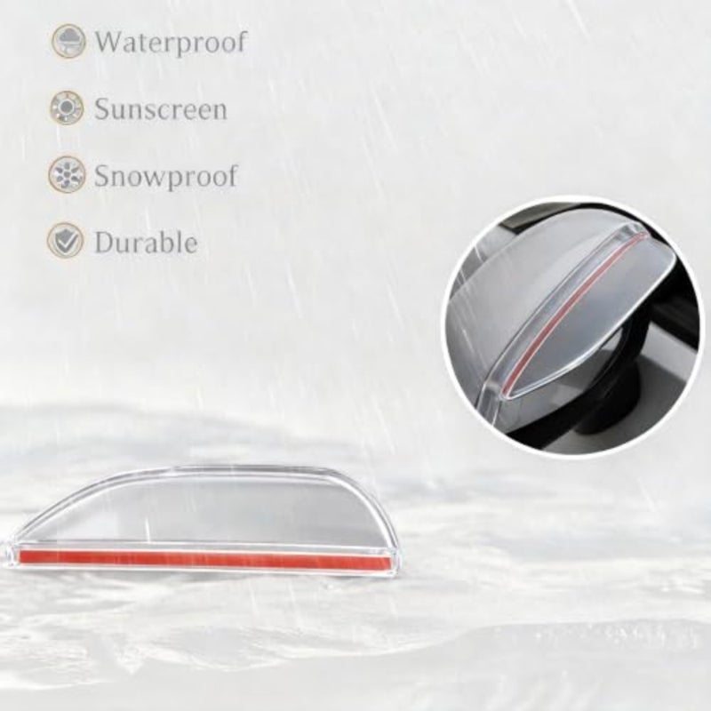 Car Mirror Rain Visor, Side Mirror Rain Guard, 2 Pack Flexible ABS Universal Rain Eyebrow for Car Truck SUV Rear View Mirror Waterproof Sun Protection - Image 4