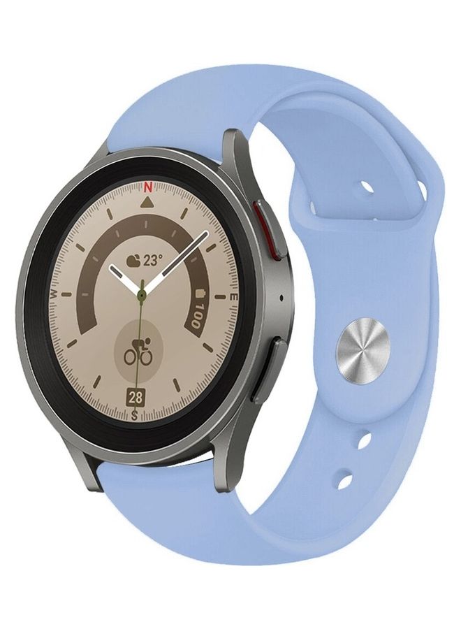 NIBEMINENT Samsung Galaxy Watch 5 / Pro Band Silicone Replacement Strap 20mm Compatible with Watch5 (44mm/40mm) (45mm) Light Blue - Image 2