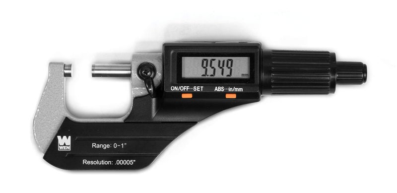 WEN 10725 Standard and Metric Digital Micrometer with 0 to 1-Inch Range, .00005-Inch Accuracy, LCD Readout and Storage Case - Image 1