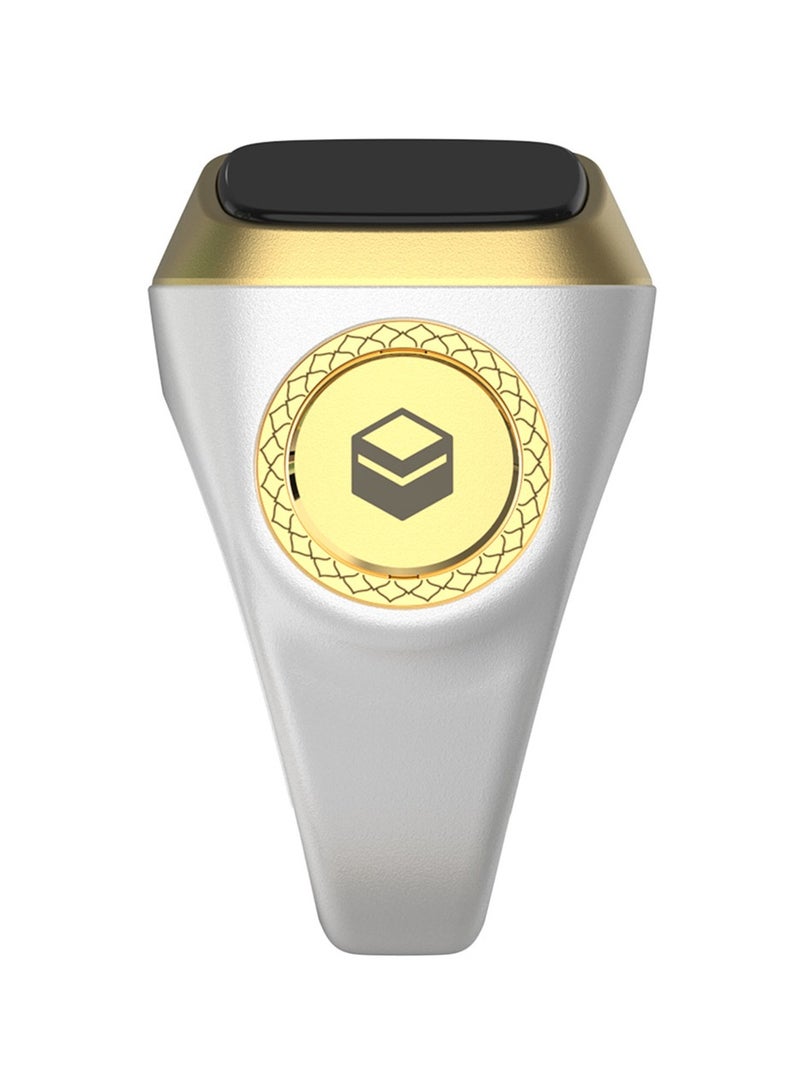 إيكيبلا خاتم التسبيح الذكي مع شاشة OLED وبطارية احتياطية قوية وعداد تسبيح يعمل بالتطبيق وتقنية تذكير الصلاة و5 تذكيرات بأوقات الصلاة وخاتم الذكر الذكي iQibla مقاس 20 مم أبيض - Image 4