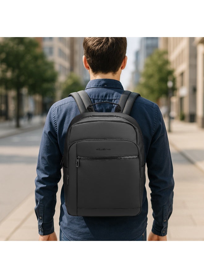 Volkano Mason 14.1" Laptop Backpack Water-Resistant Durable Travel School Work Black - Image 2