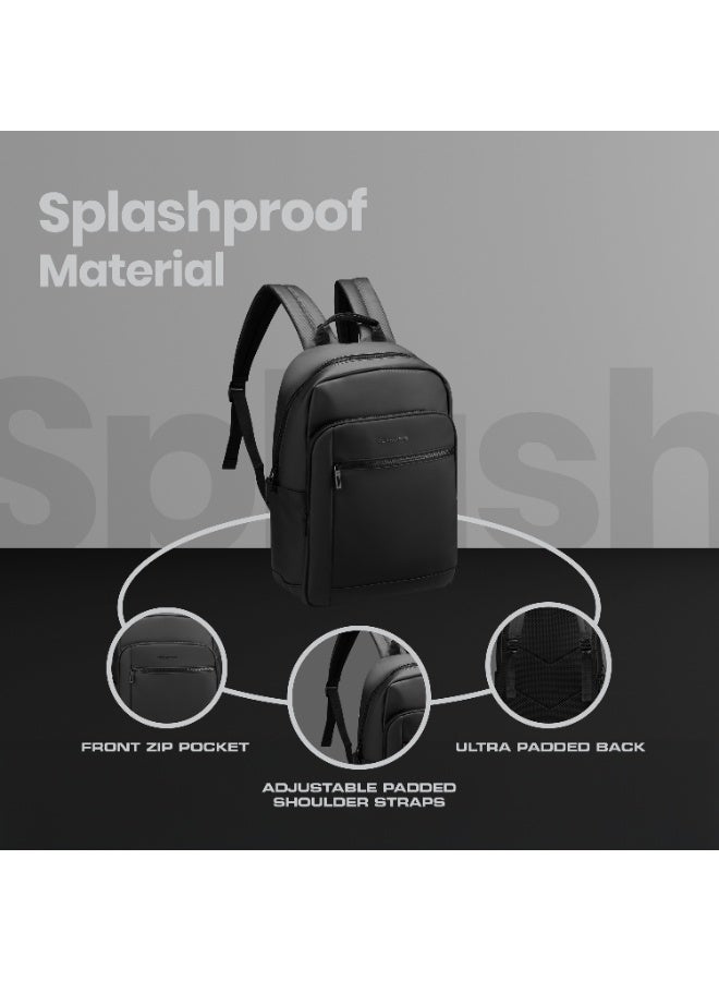 Volkano Mason 14.1" Laptop Backpack Water-Resistant Durable Travel School Work Black - Image 5