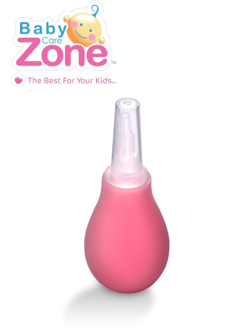 BABY ZONE Baby Zone Infant Nasal Aspirator with Cover – Easy to Use and Gentle on Baby’s Nose - Pink  - Image 1