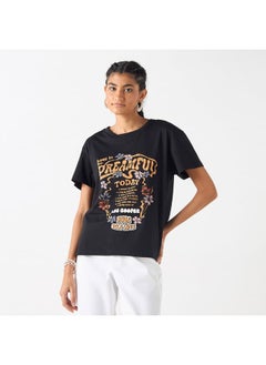 Lee Cooper Lee Cooper Slogan Print Printed Short Sleeves T-shirt with Crew Neck  - Image 1