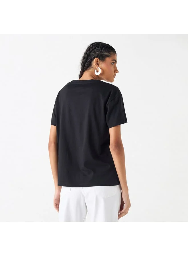 Lee Cooper Lee Cooper Slogan Print Printed Short Sleeves T-shirt with Crew Neck