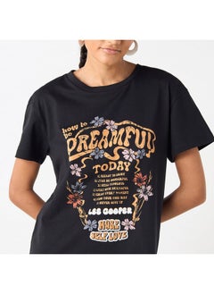 Lee Cooper Lee Cooper Slogan Print Printed Short Sleeves T-shirt with Crew Neck  - Image 4