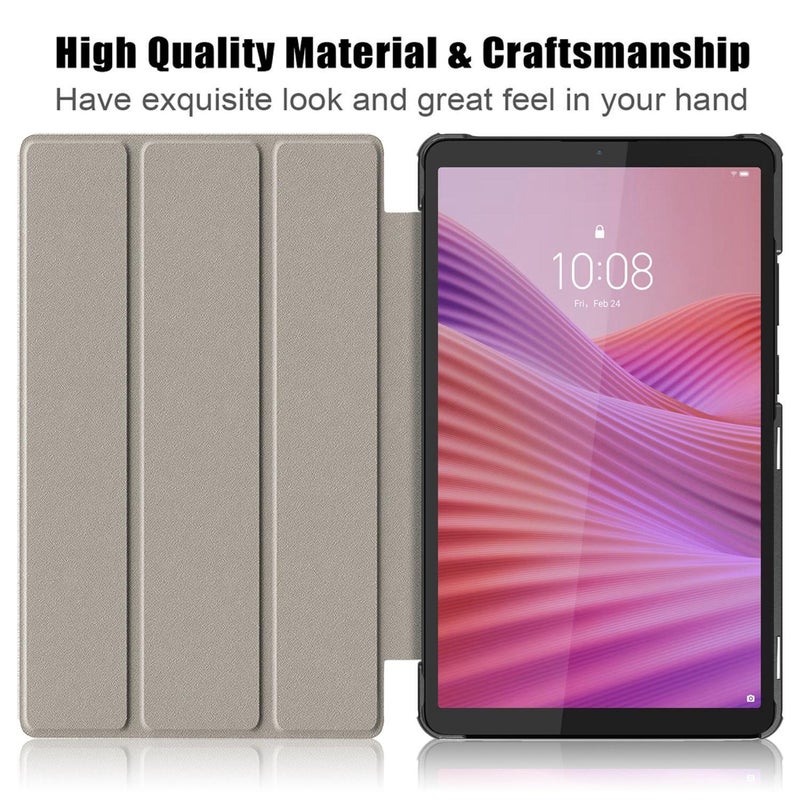 For Lenovo Tab One 8.7 / K9 2025 Custer Texture 3-Fold Holder Leather Smart Tablet Case(Rose Gold) - Image 4