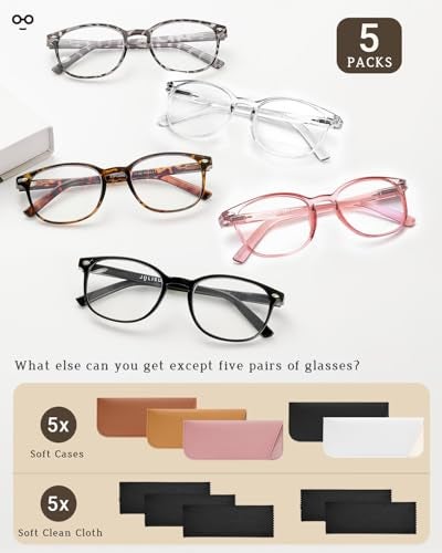 JOLISU 5 Pack Reading Glasses For Women,Blue Light Blocking Computer Reader Spring Hinge Eyeglasses (1.50) - Image 5