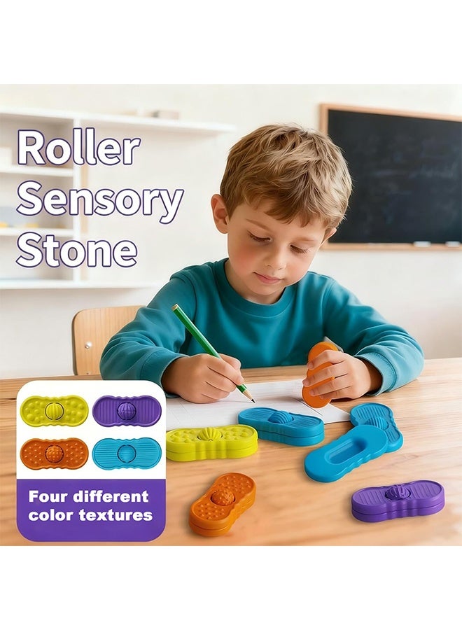 Quantum 4 PCS Fidget Sensory Toys, Silicone Textured Fidget Slider Toys, Calming Toys for Anxiety Relief Classroom Rewards - Image 5