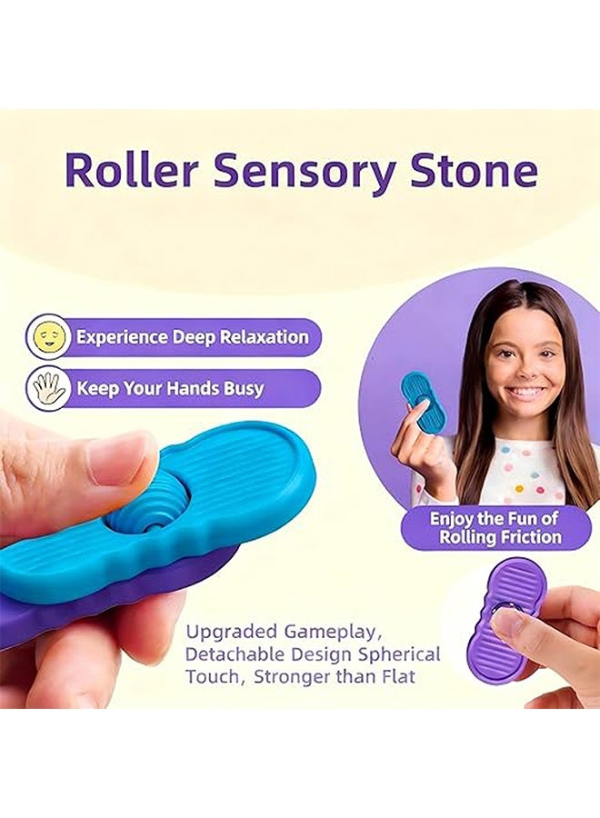 Quantum 4 PCS Fidget Sensory Toys, Silicone Textured Fidget Slider Toys, Calming Toys for Anxiety Relief Classroom Rewards - Image 4