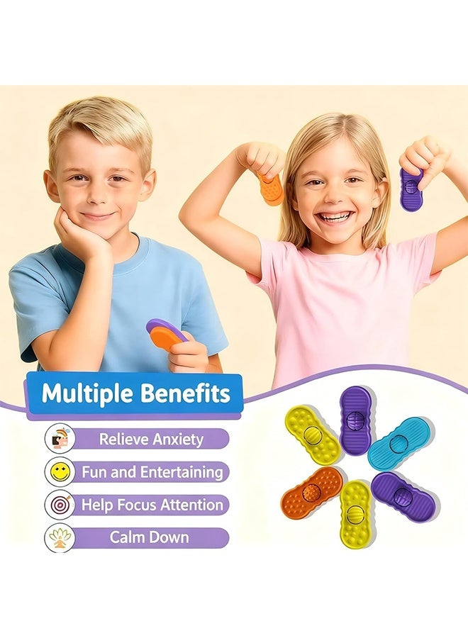 Quantum 4 PCS Fidget Sensory Toys, Silicone Textured Fidget Slider Toys, Calming Toys for Anxiety Relief Classroom Rewards - Image 3