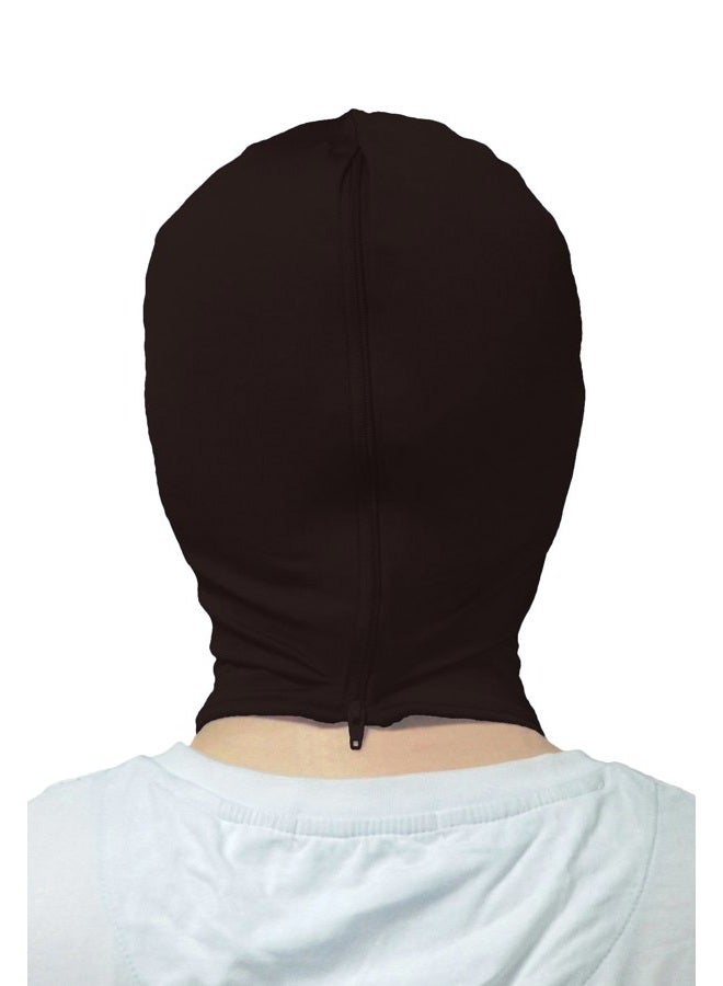 VSVO Adults Black Spandex Open Face Zentai Hood Mask (Adults, Black) - Image 2