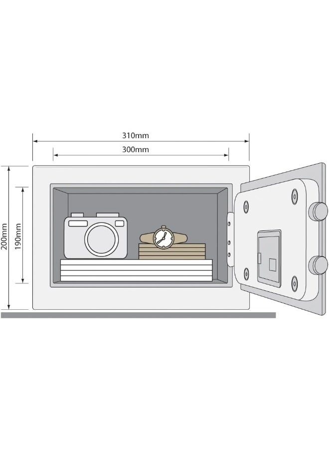 Yale Safe 16.3Ltrs 250X350mm Black Value Home #Ysv/250/Db1 Yale  - Image 2