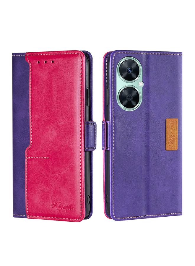 S-TOP Case For Huawei Enjoy 60 Pro / nova 11i Contrast Color Side Buckle Leather Phone Case - Image 1