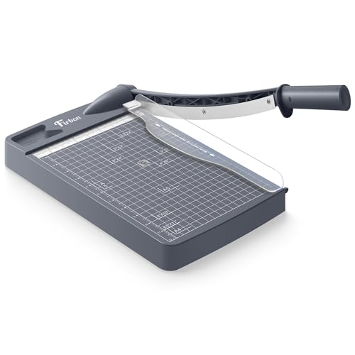 Firbon 12" Guillotine Paper Cutter, Heavy Duty 12-Sheet Capacity Trimmer for Cardstock, Photos, Scrapbooking, Office, Classroom, Studio (Gray) - Image 1