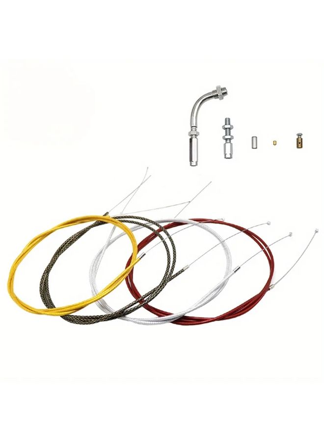 74.8 Inch Throttle Cable Golden Color Nylon Braided Pipe Screw Adjuster Guide - Image 1