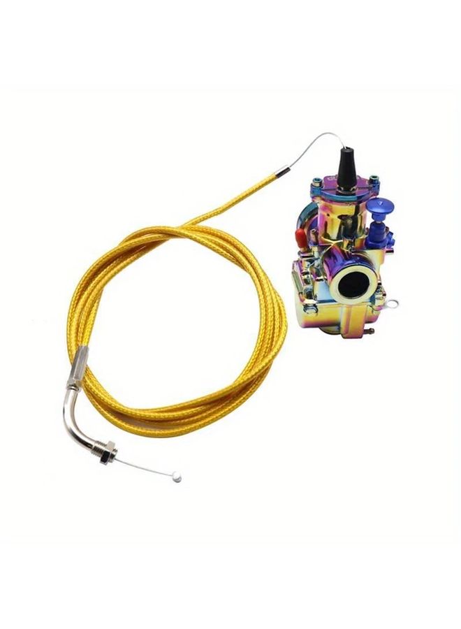 74.8 Inch Throttle Cable Golden Color Nylon Braided Pipe Screw Adjuster Guide - Image 5