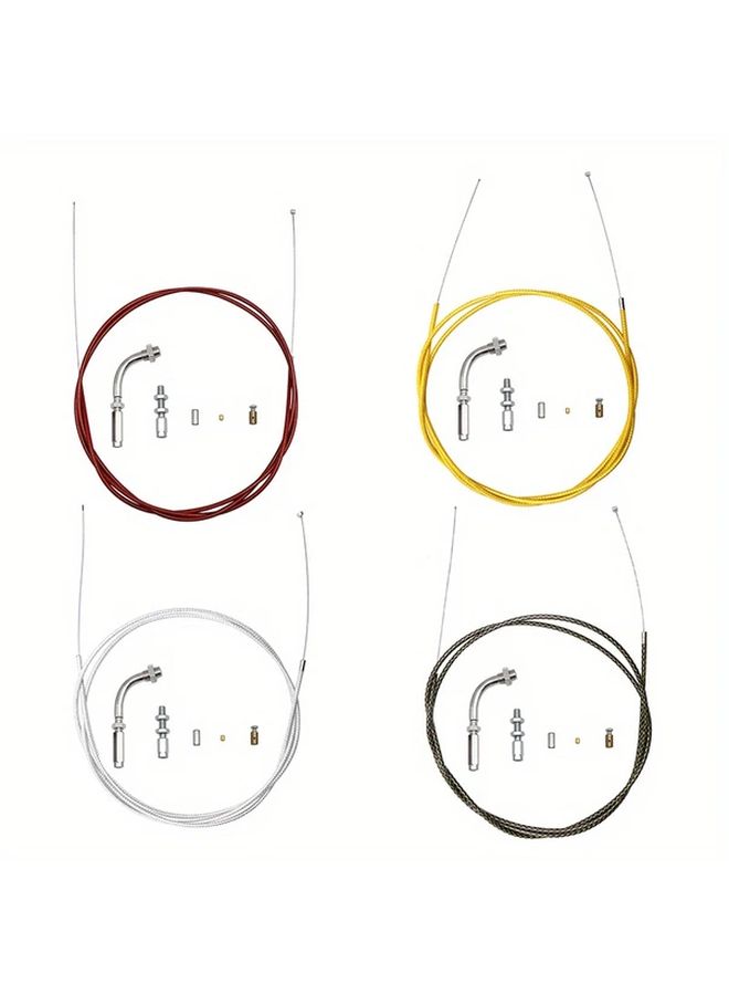 74.8 Inch Throttle Cable Golden Color Nylon Braided Pipe Screw Adjuster Guide - Image 2