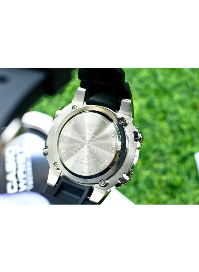 CASIO Men's Analog Digital World Time Resin Strap Watch AMW-870-1AVDF - 52 mm - Black  - Image 3