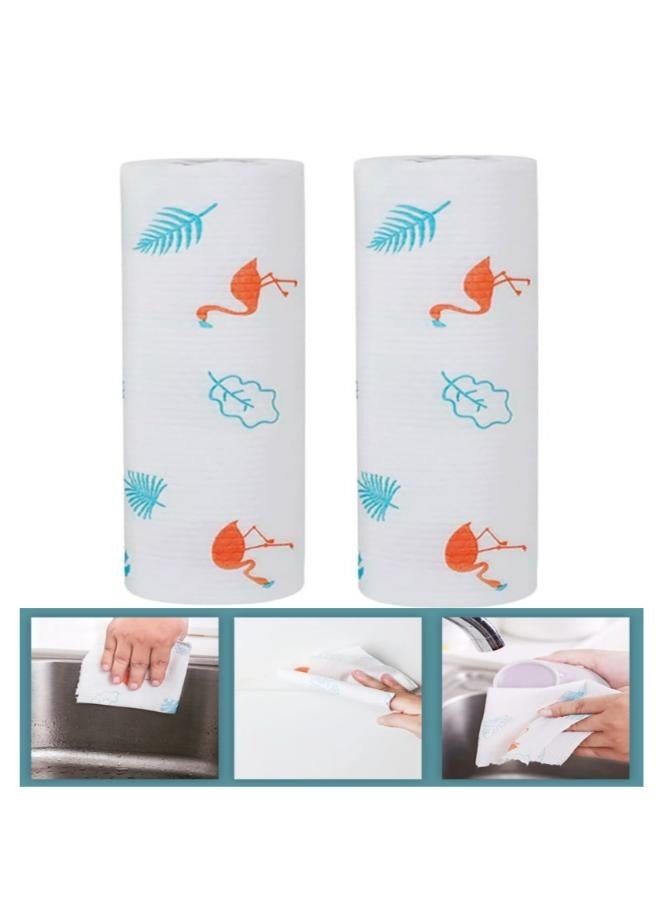 2 Pieces Disposable Dish Cloths Wet Dry Use Disposable Cloth For Household - Image 1