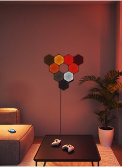 Nanoleaf إصدار محدود من أشكال السداسيات السوداء للغاية - حزمة توسعة مكونة من 3 ألواح - إضاءة LED ذكية تعمل بالواي فاي مع جهاز عرض موسيقى، ديكور حائط، للاستخدام في المنزل أو المكتب، أكثر من 16 مليون لون، استهلاك منخفض للطاقة | مصابيح ألعاب - أسود  - Image 2