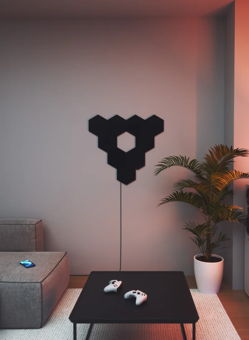 Nanoleaf Limited Edition Ultra Black SHAPES Hexagons - 3 Panels Expansion Pack - Smart WiFi LED w/ Music Visualizer, Wall Decor, Home or Office Use, 16M+ Colors, Low Energy Consumption | Gaming Lights - Black