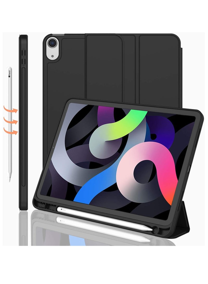 MIGOFAST IPad Air 11 Inch Case M2 2024  iPad Air 5th/4th Generation Case 2022/2020 10.9 Inch with Pencil Holder, Trifold Stand Smart Case  Black - Image 1