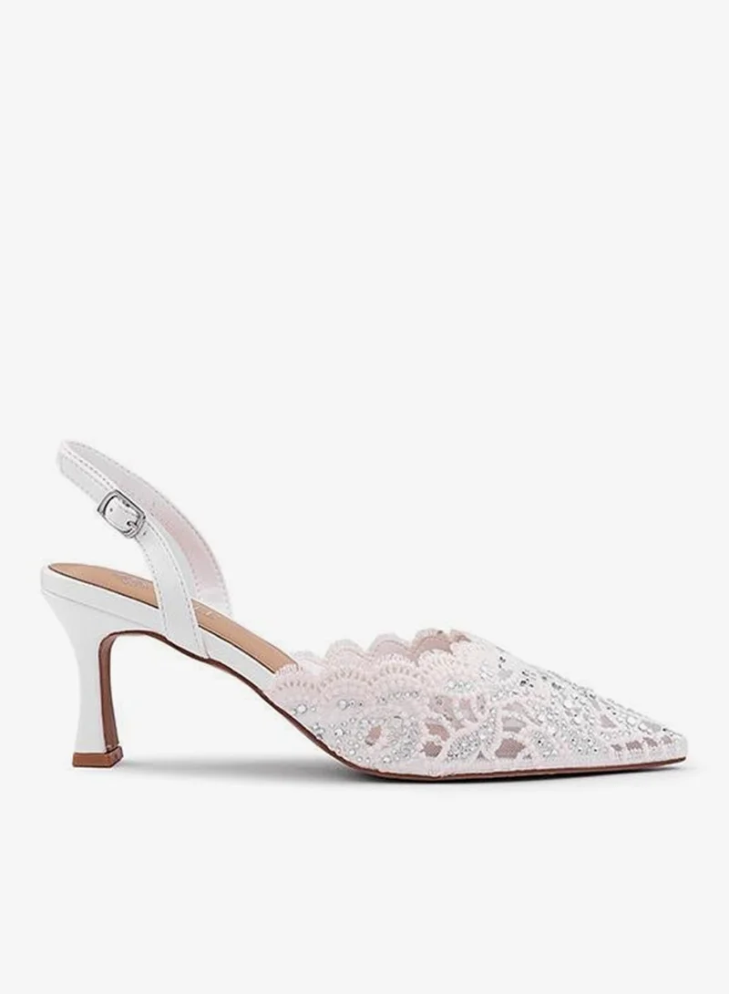 Cuple Women Pointed Toe Slingback Heels