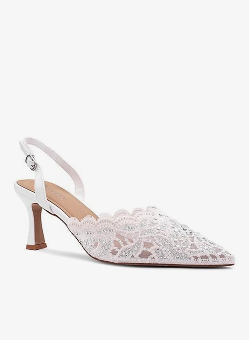 Cuple Women Pointed Toe Slingback Heels
