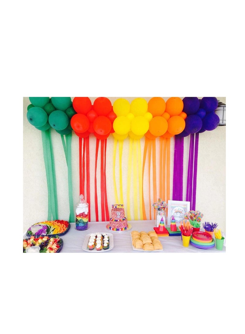 Flamingo 6 Rolls Colourful Crepe Paper(4.5CMx25M) Rainbow Crepe Streamers for Party Decorations(Orange,Blue,Green,Purple,Red,Yellow) - Image 1