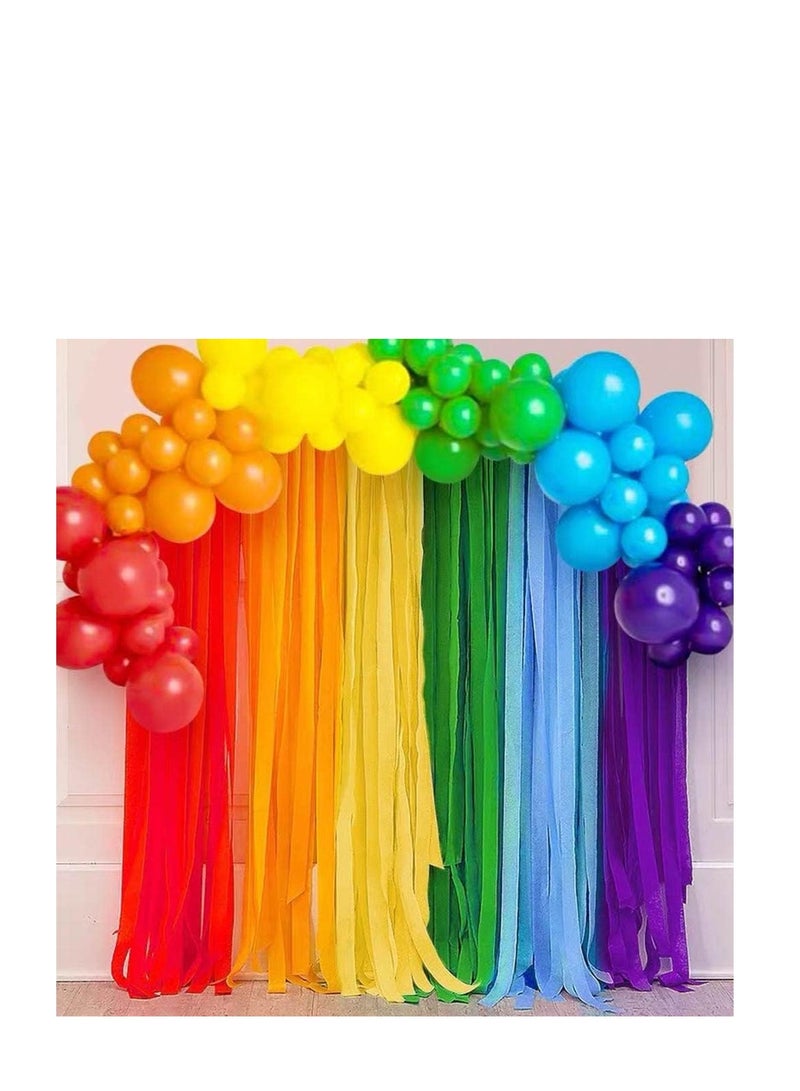 Flamingo 6 Rolls Colourful Crepe Paper(4.5CMx25M) Rainbow Crepe Streamers for Party Decorations(Orange,Blue,Green,Purple,Red,Yellow) - Image 3