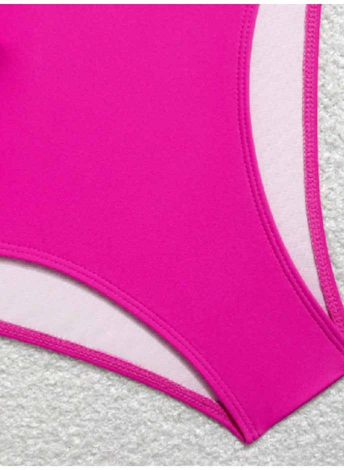 SHEIN 1pc Women Elegant Minimalist Floral Print One-Piece Swimsuit, Suitable For Beach Vacation For Summer - Image 4