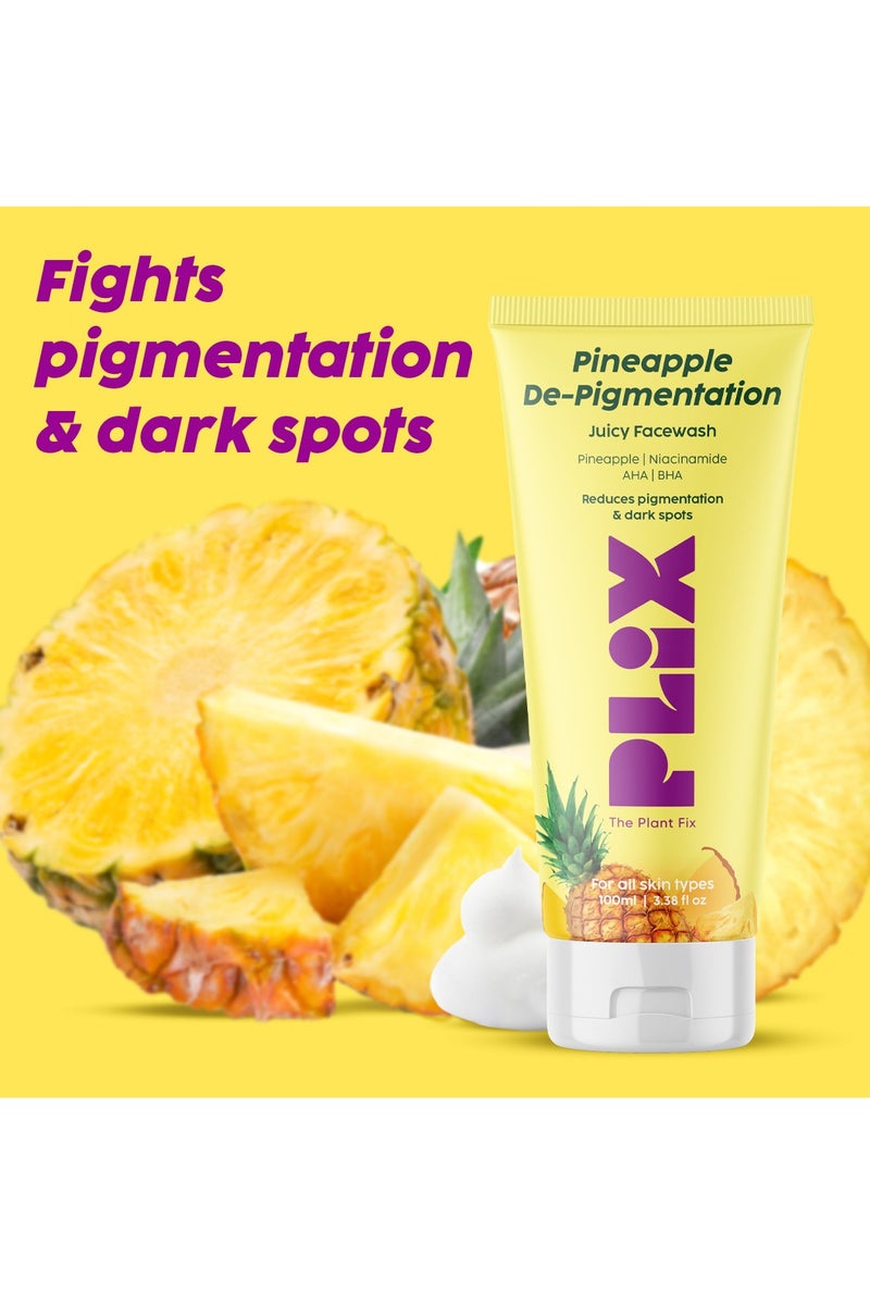 PLIX THE PLANT FIX Pineapple Face Wash with Niacinamide, Targets Pigmentation & Dark Spots for All Skin Types, 100 ml - Image 3