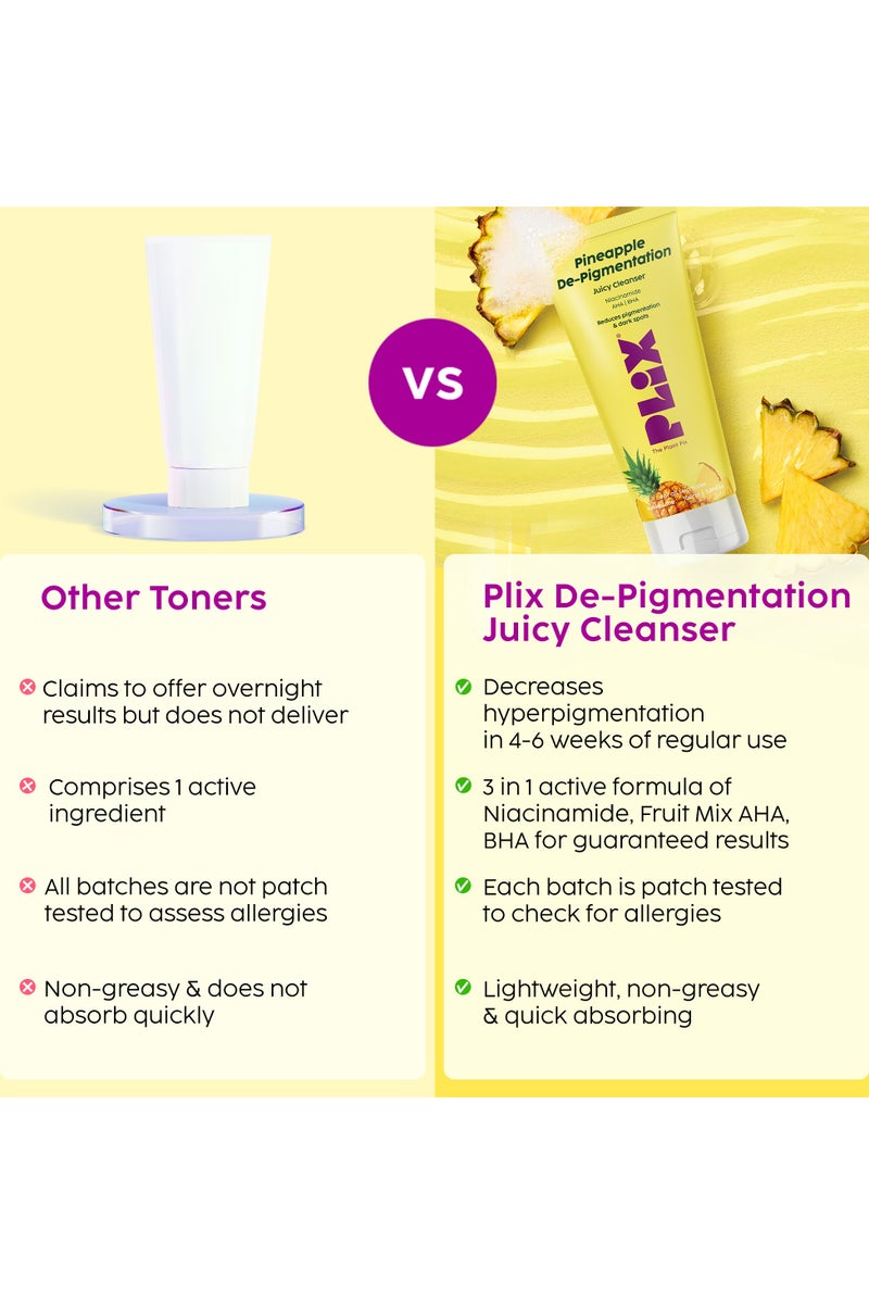 PLIX THE PLANT FIX Pineapple Face Wash with Niacinamide, Targets Pigmentation & Dark Spots for All Skin Types, 100 ml - Image 5