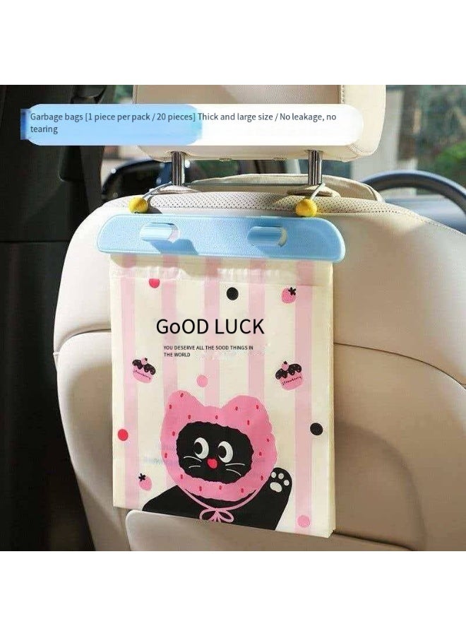 20Pcs Car Cartoon Garbage Bags, Seat Back Hanging Car Trash Bags, Thick Leak-Proof Disposable Car Cleaning Bags - Image 1