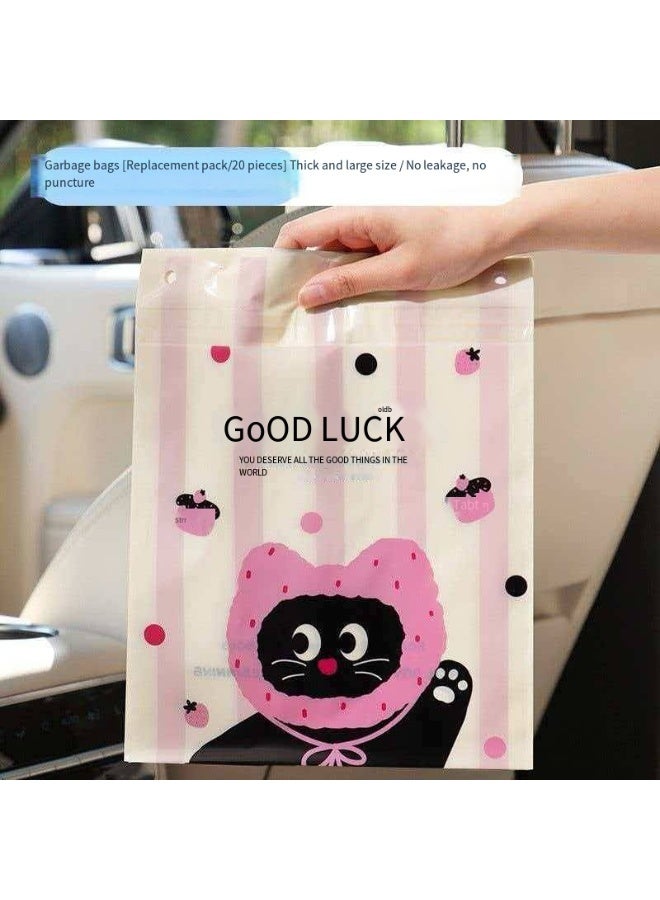 20Pcs Car Cartoon Garbage Bags, Seat Back Hanging Car Trash Bags, Thick Leak-Proof Disposable Car Cleaning Bags - Image 3