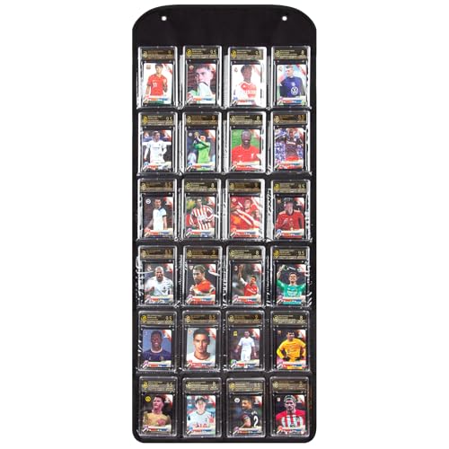 KISLANE PSA DoubleSided Card Display Case 48 Slots PVC Holder for PSAGraded Cards Perfect for Displaying Trading Cards Baseball Football and Basketball Sports Cards PSA Card Storage Black - Image 1