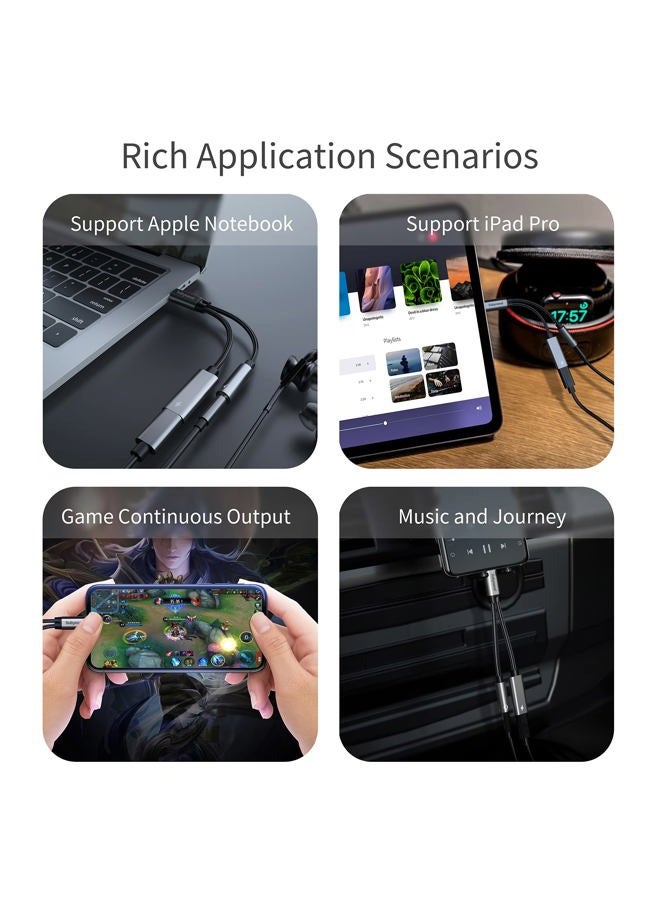 Subynanal USB c to 3.5mm Headphone and Charger Adapter,2-in-1 USB C PD 3.0 Charging Port to Aux Audio Jack and Fast Charging Dongle Cable Cord Compatible with Samsung Galaxy S22 S21 S20, Google Pixel 4 3 XL - Image 3