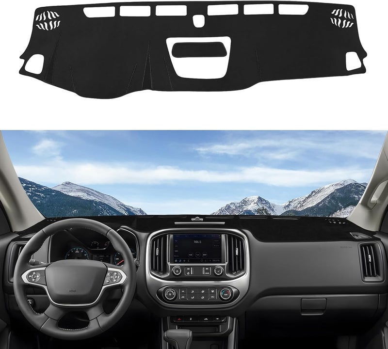 Rilsen Dashboard Cover Mat Custom Fit for Chevrolet/Chevy Colorado 2015-2020 2021 2022 Dash Cover Nonslip Dash Mat Protector Sunshade No Glare Black - Image 1