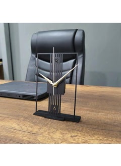 Hometrix Hometrix 20 CM Metal Office Tabletop Clock Bookshelf Metal Clock Business Office Decor Modern Home Decor Above Desk Clock Silent Unique Metal Clock  - Image 2