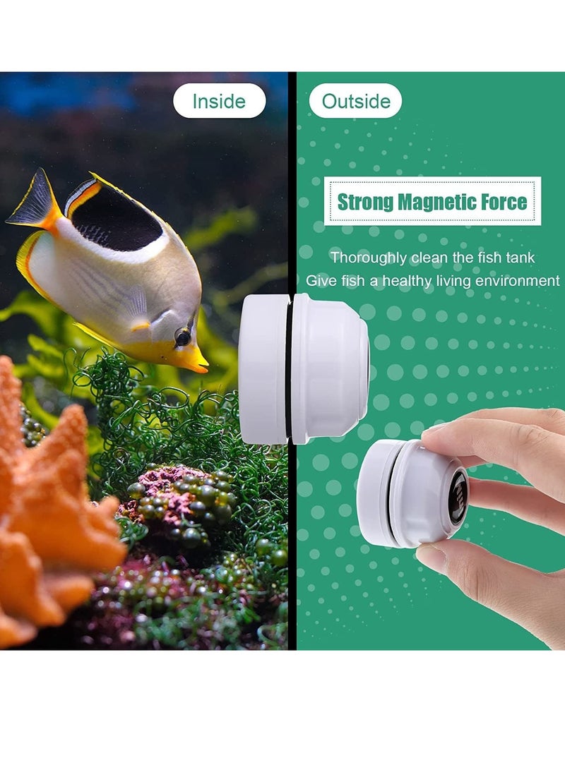 SYOSI 2 Pieces Mini Aquarium Glass Cleaner Magnetic Algae Scraper Magnetic Glass Cleaner No Scratch Magnet Fish Tank Glass Cleaner Magnetic Brush for Small Fish Tank Glass and Acrylic Aquarium  - Image 2