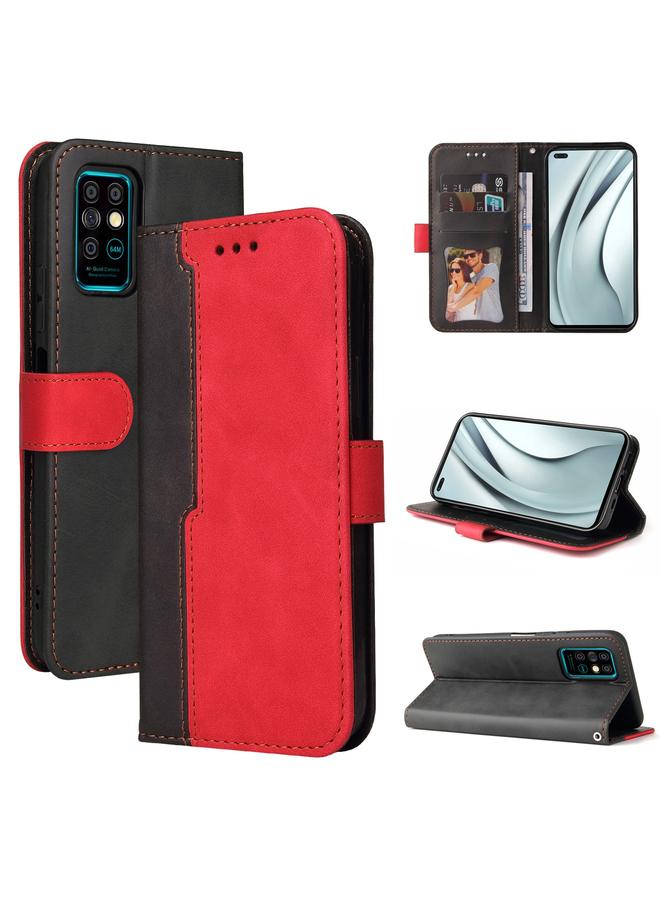 The Bros Phone Case For Infinix Note 8 Business Stitching-Color Horizontal Flip PU Leather Phone Case with Holder & Card Slots & Photo Frame  - Image 1