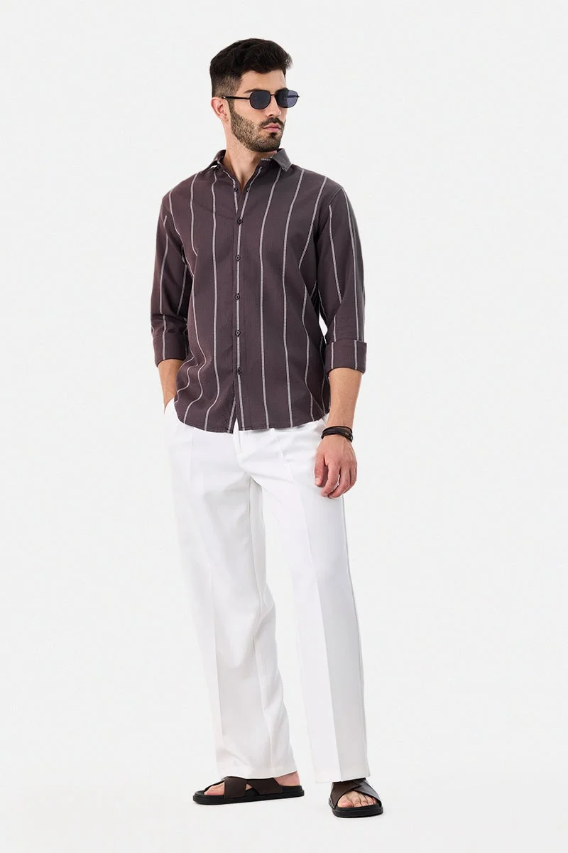 SNITCH Stripes 100% Cotton Slim Fit Shirt