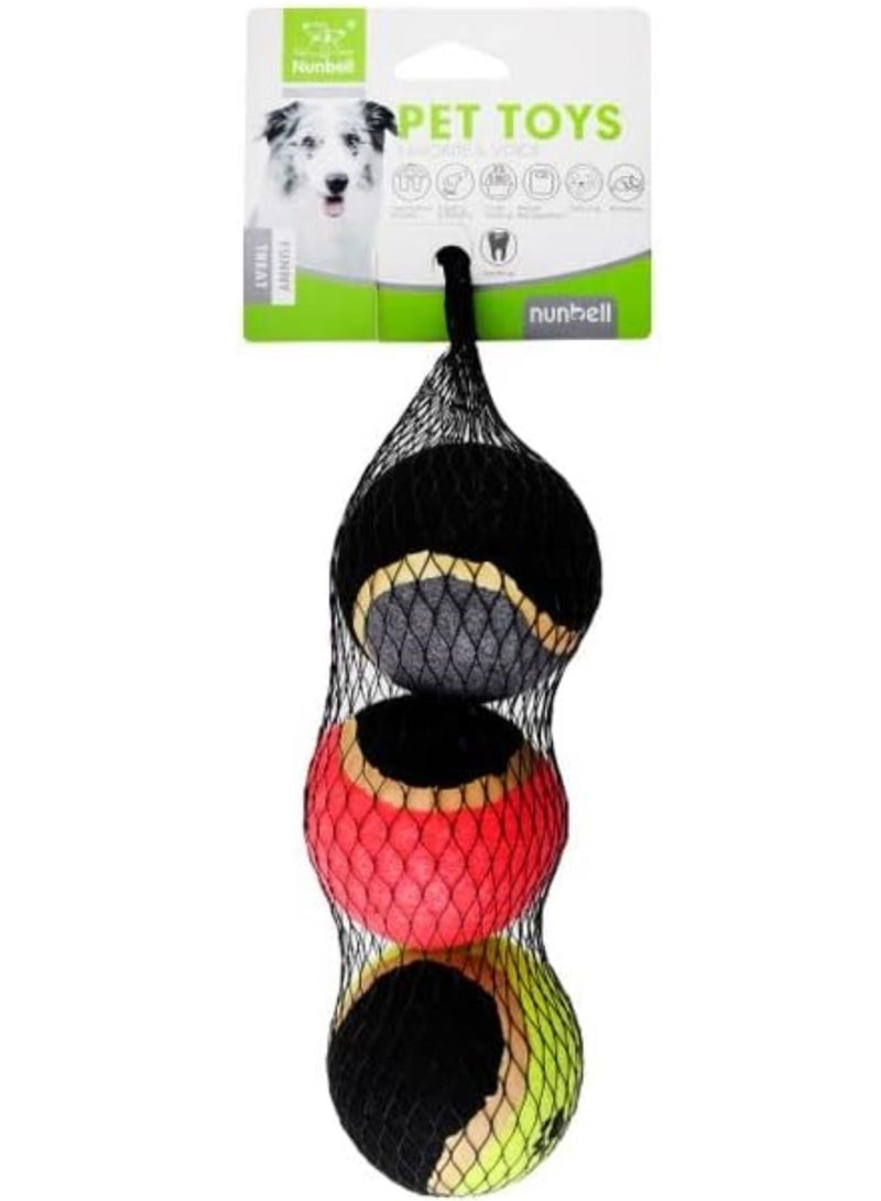 Nunbell متنوعة مضغ الكرة اللعب حزمة من 3 كرات