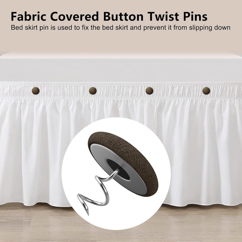 AHAILUOO Fabric Covered Twist Pins for Upholstery, 8 Colors, Button Pins for Sofa, Bed Skirts, Slipcovers (12 Dark Brown) - Image 4