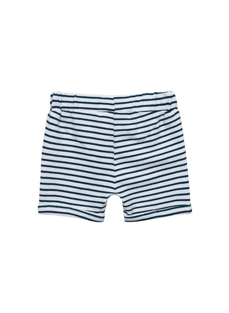 MINOTI Baby T-Shirt and Striped Shorts Set with Chest Pocket